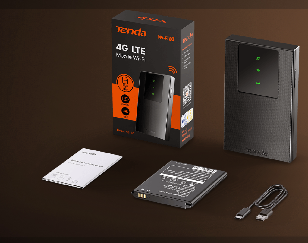 TENDA 4G LİTE SİYAH MOBİL Wİ-Fİ 6 