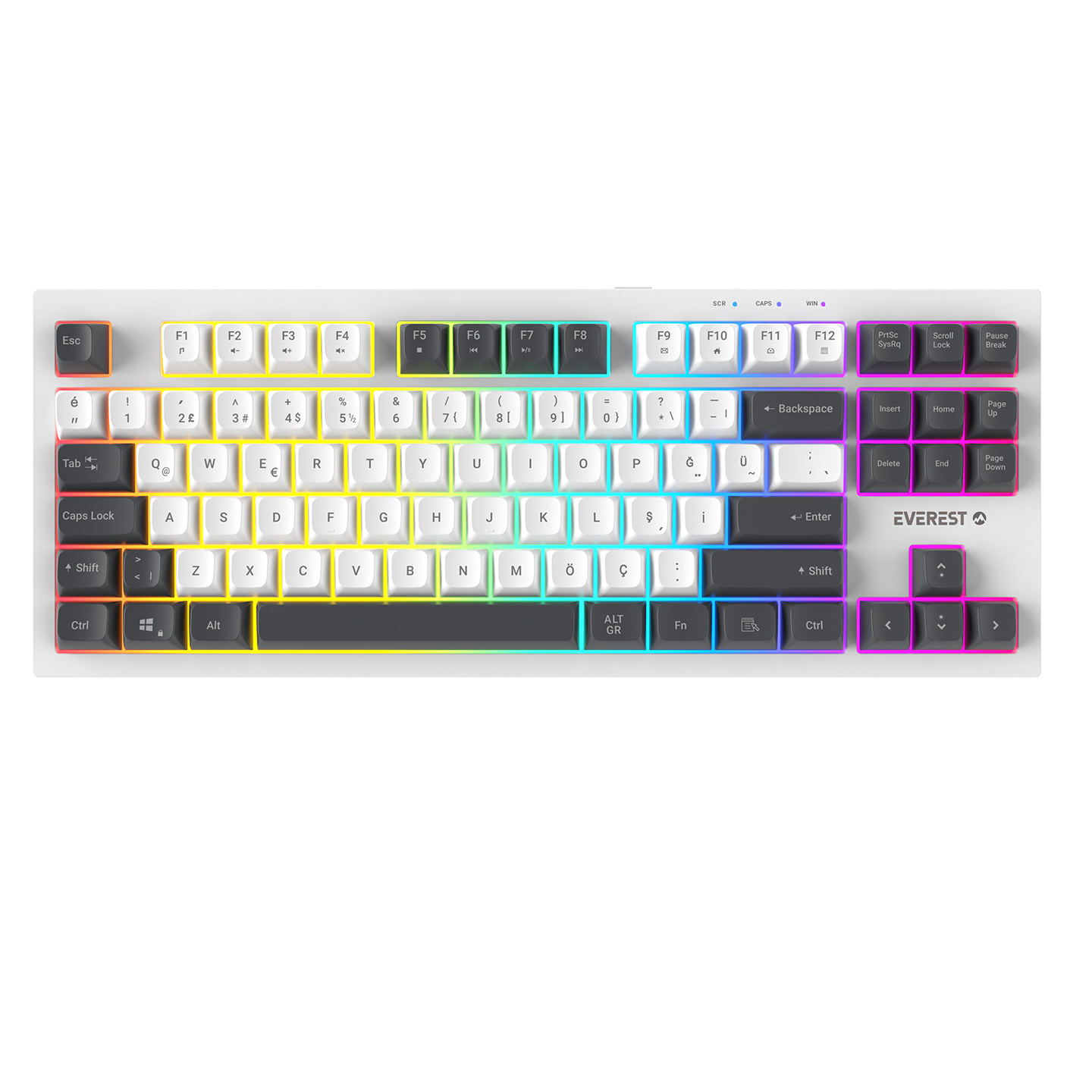 SILENT TKL Sessiz Rainbow Q Türkçe Klavye Membrane Oyuncu Klavyesi Gaming Klavye KB-98 TKL