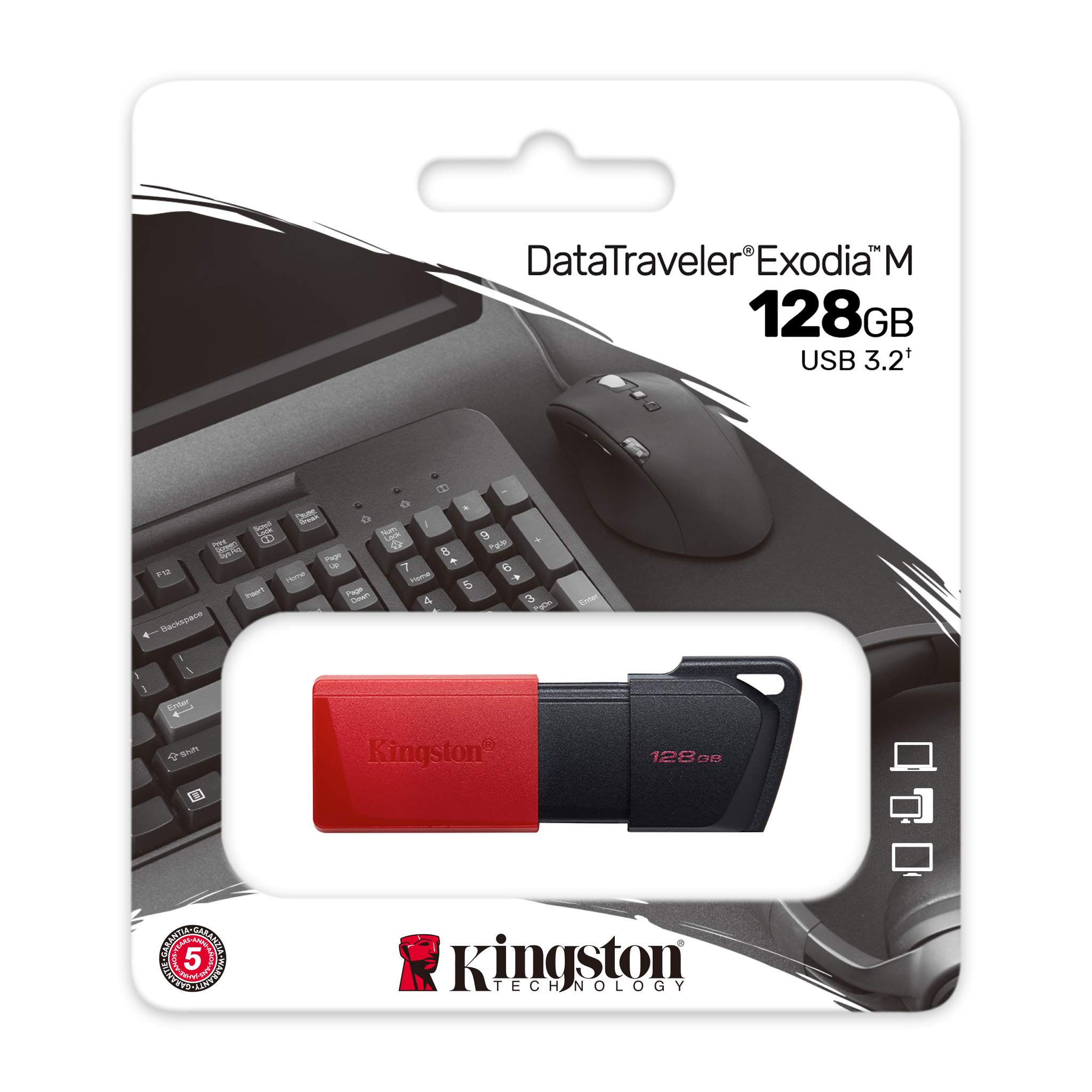 KİNGSTON 128GB KIRMIZI/SİYAH FLASH BELLEK